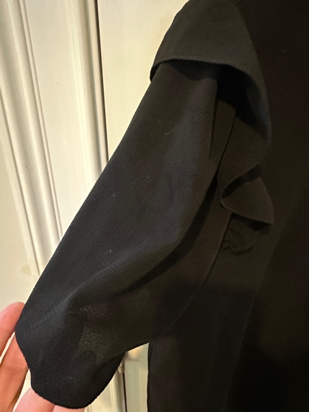 CeCe Black Ruffle Sleeve Blouse - Picture 2 of 3